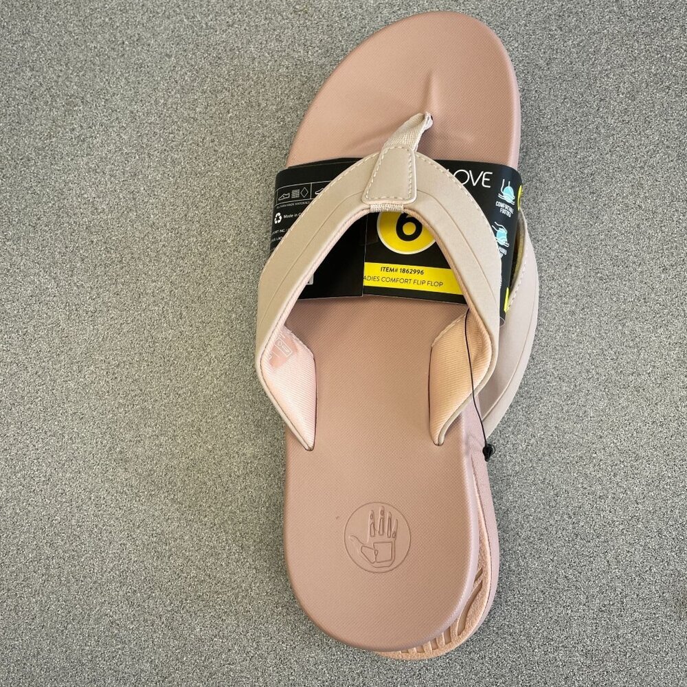 NEW  Body Glove Women's Size 6 Comfort Flip Flops Thong Sandals Beige